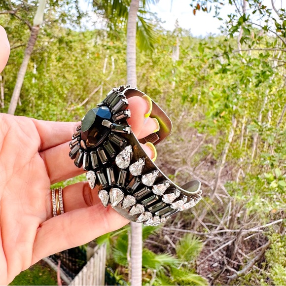 Dannijo Valentina Silvertone Multi-Crystal Cuff NWT - Picture 13 of 17